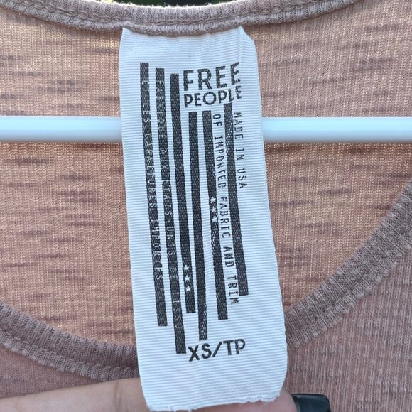 Free People Light Brown Ribbed Tank Top Size XS - Picture 5 of 7
